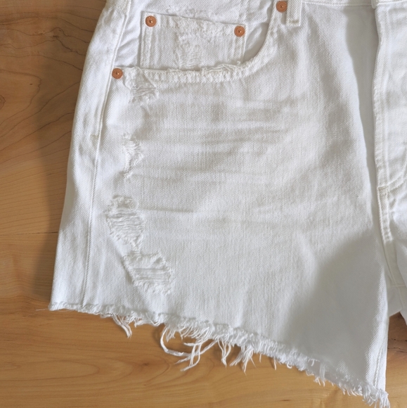 Citizens of Humanity Annabelle Long Relaxed White Denim Shorts - Size 31 - Picture 3 of 8